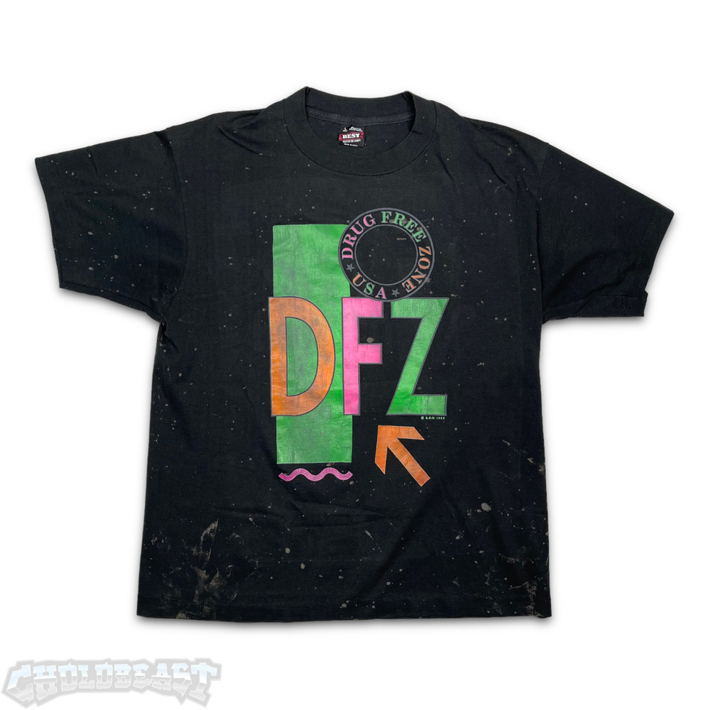 VTG 1989 Drug Free Custom Screen Stars Single Stitch Vintaged LV T shirt L 80s